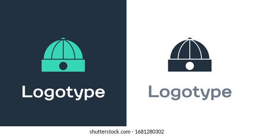 Logotype Chinese hat icon isolated on white background. Logo design template element. Vector Illustration