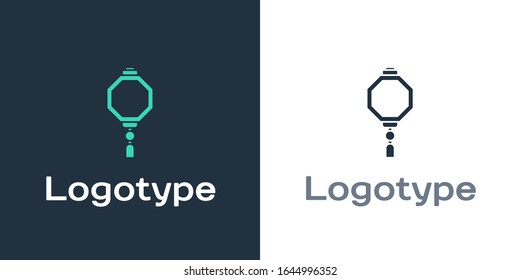 Logotype Chinese paper lantern icon isolated on white background. Logo design template element. Vector Illustration