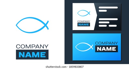 Logotype Christian fish symbol icon isolated on white background. Jesus fish symbol. Logo design template element. Vector.