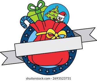 Logotipo de un bolso de la Navidad