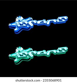 LogoType of chrome elements for design poster, streetwear in Y2K style. Vector abstract logo in futurism aesthetics. 3d
chrome effect
