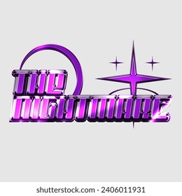 LogoType of chrome elements for design poster, streetwear in Y2K style. Vector abstract logo in futurism aesthetics. 3d
chrome effect