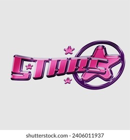 LogoType of chrome elements for design poster, streetwear in Y2K style. Vector abstract logo in futurism aesthetics. 3d
chrome effect