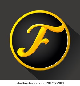 LOGOTYPE IN CIRCLE F VECTOR