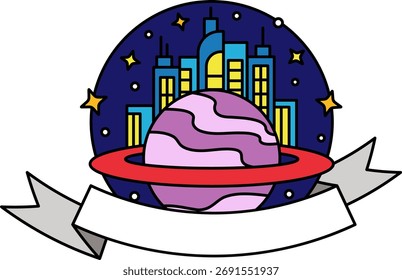 logotype of a city on the planet 