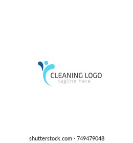 Logotype cleaning  for cleaning, home cleaning, eco-washing, home help, shop, store. Logo vector illustration