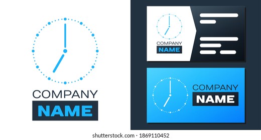 Logotype Clock icon isolated on white background. Time symbol. Logo design template element. Vector.