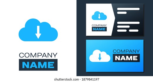 Icono de descarga de Logoype Cloud aislado en fondo blanco. Elemento de plantilla de diseño de logotipo. Vector.