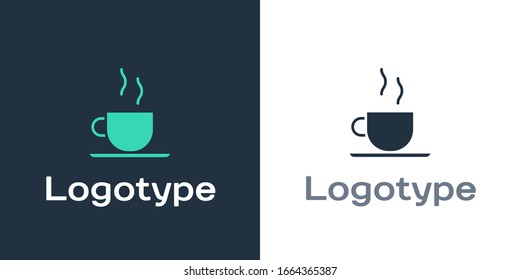 Logotype Coffee cup icon isolated on white background. Tea cup. Hot drink coffee. Logo design template element. Vector Illustration
