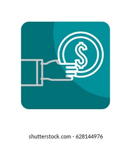 logotype coins money in the hand