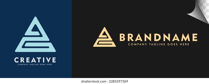 combinación de logotipo letra inicial Forma de triángulo A G. logotipo de identidad de marca vector, logotipo moderno, plantilla de ilustración vectores de logotipos