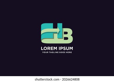 logotype combination letter H and B with arrow monogram logo concept and letter mark style usable logo design illustration for business. industry. technology web icon design element