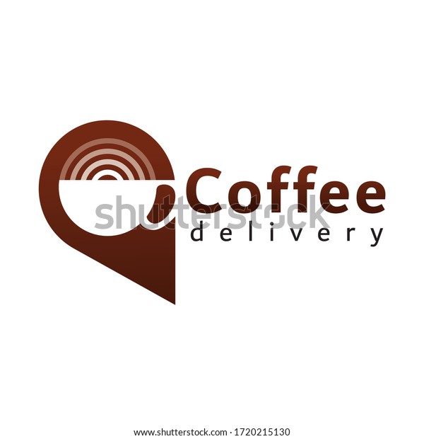 Logotype Concept Coffee Delivery Service Map Stock Vector (Royalty Free