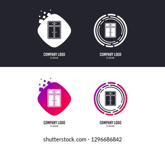 Logotype concept. Cupboard sign icon. Modern furniture symbol. Logo design. Colorful buttons with icons. Vector