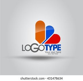 Logotype concept design - colorful vector template