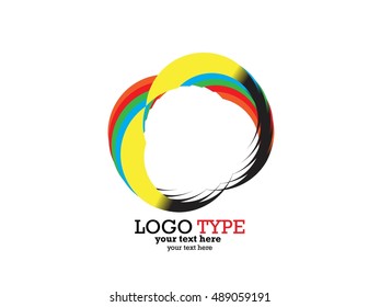 Logotype concept design - colorful vector template 