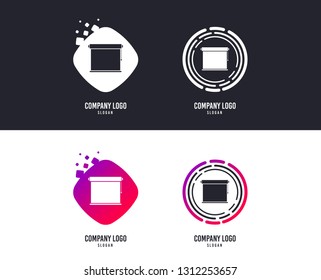 Logotype concept. Louvers rolls sign icon. Window blinds or jalousie symbol. Logo design. Colorful buttons with icons. Vector