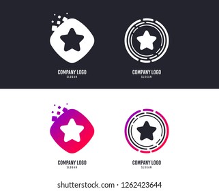Logotype concept. Star sign icon. Favorite button. Navigation symbol. Logo design. Colorful buttons with icons. Vector