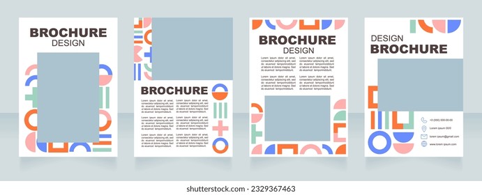 Diseño del folleto en blanco del curso de creación de logotipos. Tutorial de promoción de marca. Plantilla de afiches vertical con espacio de copia vacío para texto. Recopilación de informes corporativos prefabricados. Páginas editables de papel
