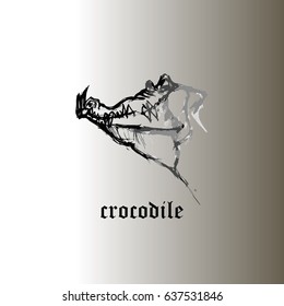 logotype crocodile hand drawing