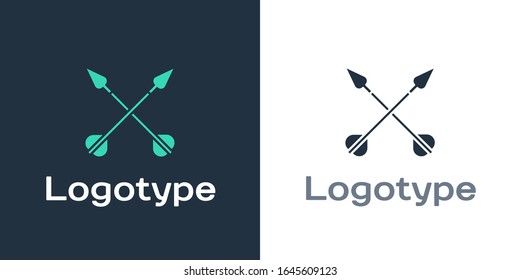 Logotype Kreuzte Pfeile Symbol einzeln auf weißem Hintergrund. Logo-Design-Element. Vektorillustration-Illustration