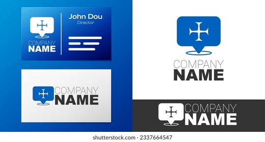 Logotype Crusade icon isolated on white background. Logo design template element. Vector