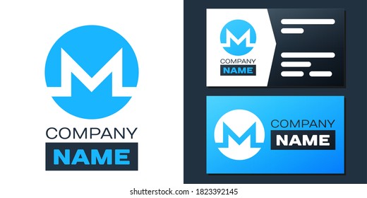 Logotype Cryptocurrency coin Monero XMR icon isolated on white background. Digital currency. Altcoin symbol. Blockchain based secure crypto currency. Logo design template element. Vector.