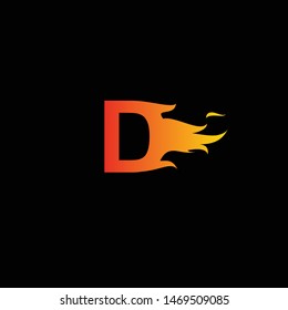 Logotype D Hot Fire Template Simple Minimalist Cool Logo Vector