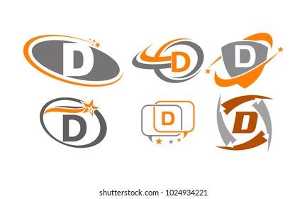 Logotype D Modern Template Set