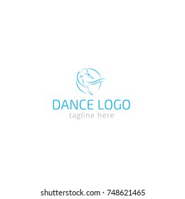 Logotype dance for magazines, dance studio, costumes, shop, store. Logo vector illustration