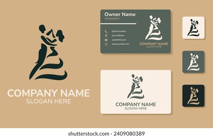 Estudio de danza Logotipo para escuela de baile, salón de baile, clásico, contemporáneo, tienda, club, tienda, costura, salón de bodas. Ilustración del vector de logotipo