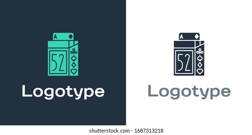 Tablero de Logotipo del icono de cartas de juego aislado en fondo blanco. Juegos de casino. Elemento de plantilla de diseño del logotipo. Ilustración vectorial
