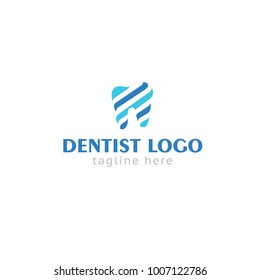 Logotype dentist, logo vector for shop, store, medical center, examination, prosthetics, treatment, beautiful teeth without pain