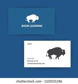 logotype design concept bison education