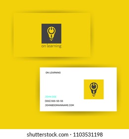 logotype design concept lighting bulb with on sign