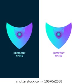 Logotype design template in gradient stylish colors with place for company name