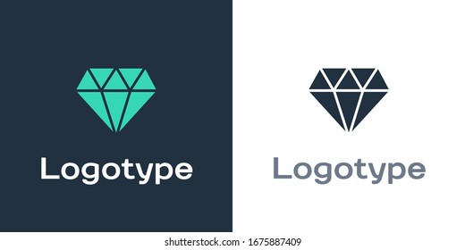 Logotipo Icono de diamante aislado en fondo blanco. Símbolo de joyería. Piedra Madre. Elemento de plantilla de diseño del logotipo.  Ilustración vectorial