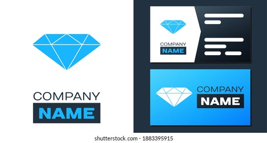 Logotype Diamond icon isolated on white background. Jewelry symbol. Gem stone. Logo design template element. Vector.