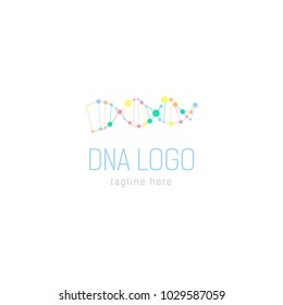 Logotype DNA, logo vector for shop, store, medical center, clinic, blood, scientist