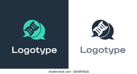 Logotype DNA symbol icon isolated on white background. Logo design template element. Vector