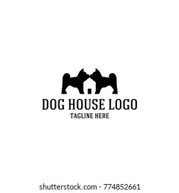 Logotype dog house, logo vector negative space