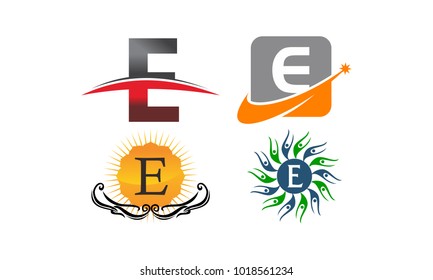 Logotype E Modern Template Set