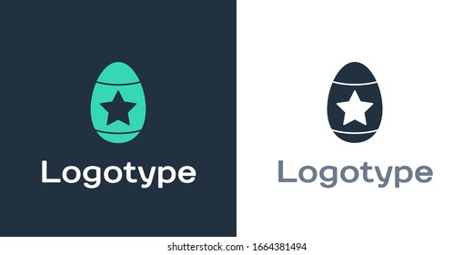 Logotype Easter egg icon isolated on white background. Happy Easter. Logo design template element. Vector Illustration