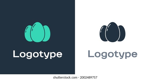 Logotype Easter eggs icon isolated on white background. Happy Easter. Logo design template element. Vector Illustration