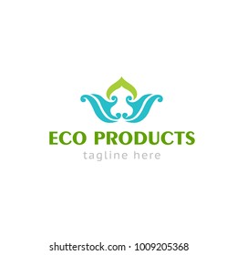 Logotype eco products, logo vector for shop, store, logistic