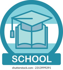 Logotype for education school logo element with cap symbol icon. Simple text. Online education logo design template EPS 10