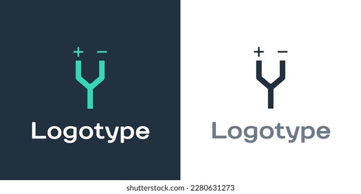 Logotype Electric cable icon isolated on white background. Logo design template element. Vector Illustration