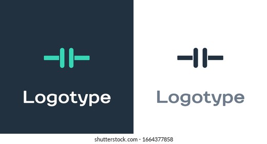 Logotype Electric circuit scheme icon isolated on white background. Circuit board. Logo design template element. Vector Illustration
