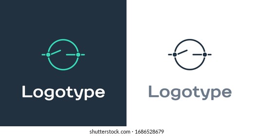 Logotype Electric circuit scheme icon isolated on white background. Circuit board. Logo design template element. Vector Illustration