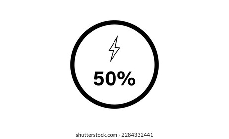 Símbolo de batería de carga de energía eléctrica de Logotipo en fondo de ilustración vectorial de color azul.